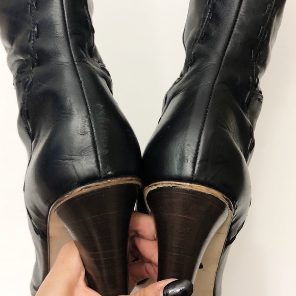 J Crew Italian Leather Knee High Heeled Boots - Picture 5 of 7